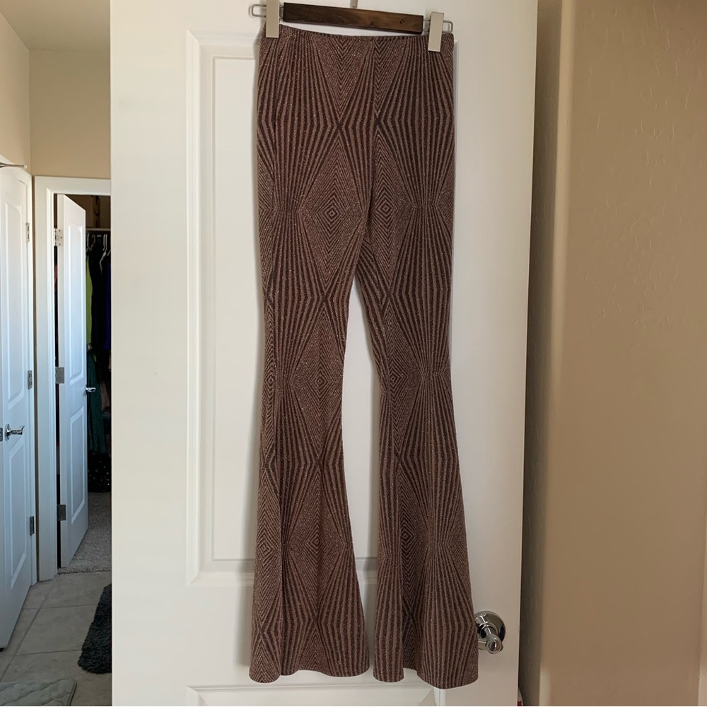 Fashion Nova Flare Glitter Pants size S